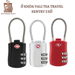 (Hỏa Tốc HCM)Khóa Vali TSA Travel Sentry Dây Cáp Thép – Khóa Số 3 Mã An Toàn, Dùng Cho Du Lịch Quốc Tế