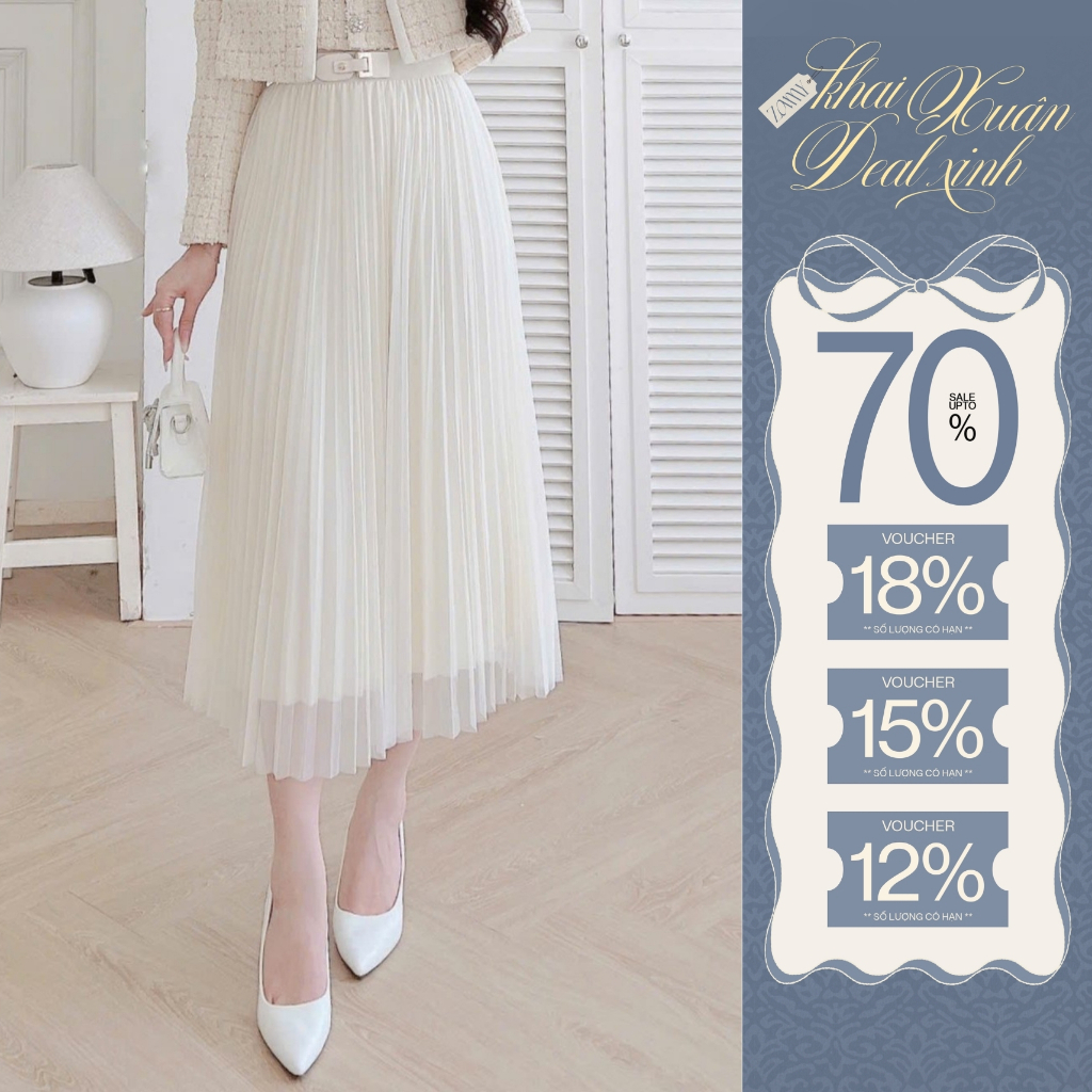 ZAMY SHOP - CV maxi đai cạp nữ tiểu thư dịu dàng thanh lịch Freesize dễ phối ( Chân váy )