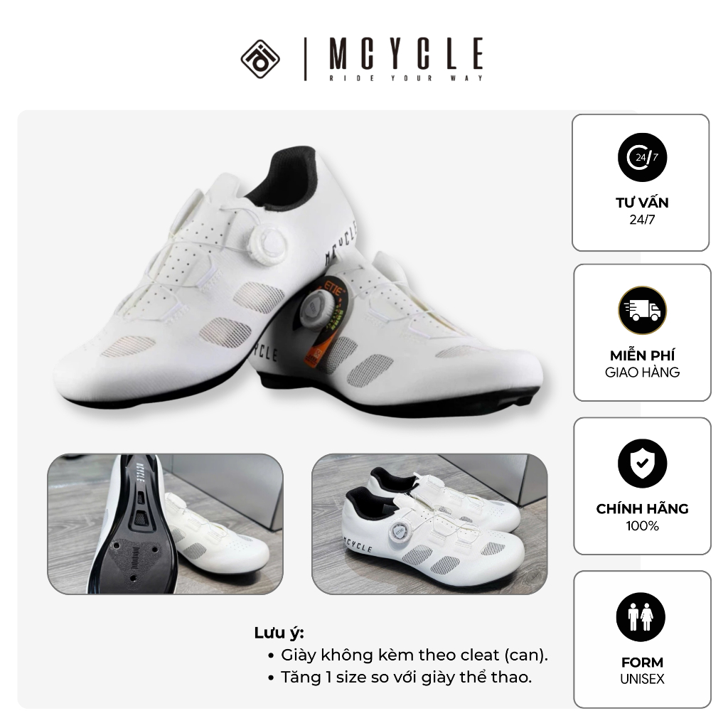 Giày Can - Giày Đạp Xe Đường Trường Nam Nữ Chính Hãng Mcycle - MP053
