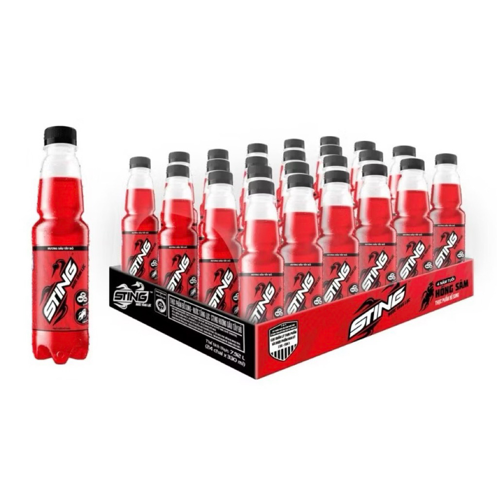 THÙNG 24 CHAI NƯỚC TĂNG LỰC STING DÂU 330ML/ STING ĐỎ