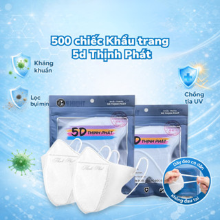 [500 chiếc] Khẩu Trang 5D Thịnh Phát y tế 3 lớp kháng khuẩn kháng giọt bắn chống tia UV