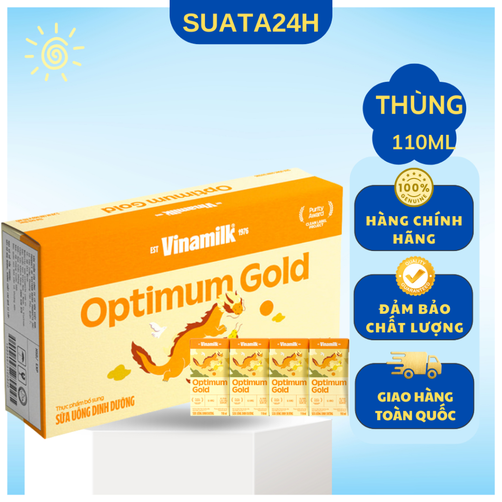 Thùng sữa bột pha sẵn Vinamilk Optimum Gold 110ml