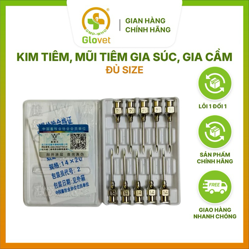 Kim tiêm, mũi tiêm gia súc, gia cầm hàng Vương miện WH các size