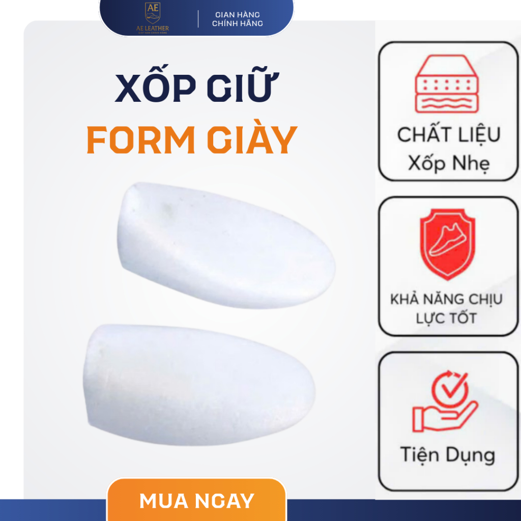 Cây Giữ Form Giày Bằng Xốp Shoe Tree – Dụng Cụ Giữ Form Giày, Chống Nhăn Mũi Giày, Tránh Hỏng Form (