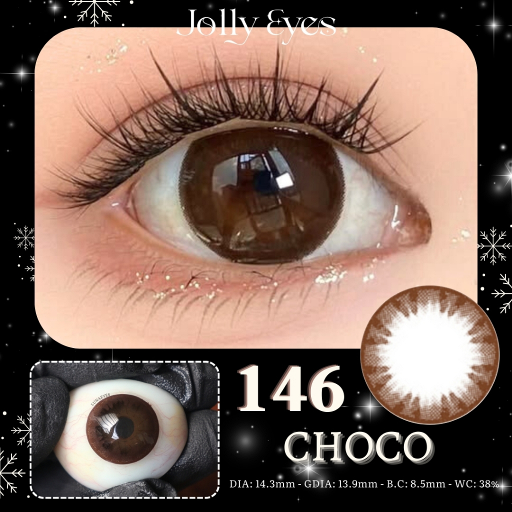 [1 YEAR] Lens cận 146 CHOCO 14.2mm Kính Áp Tròng JOLLY STORE
