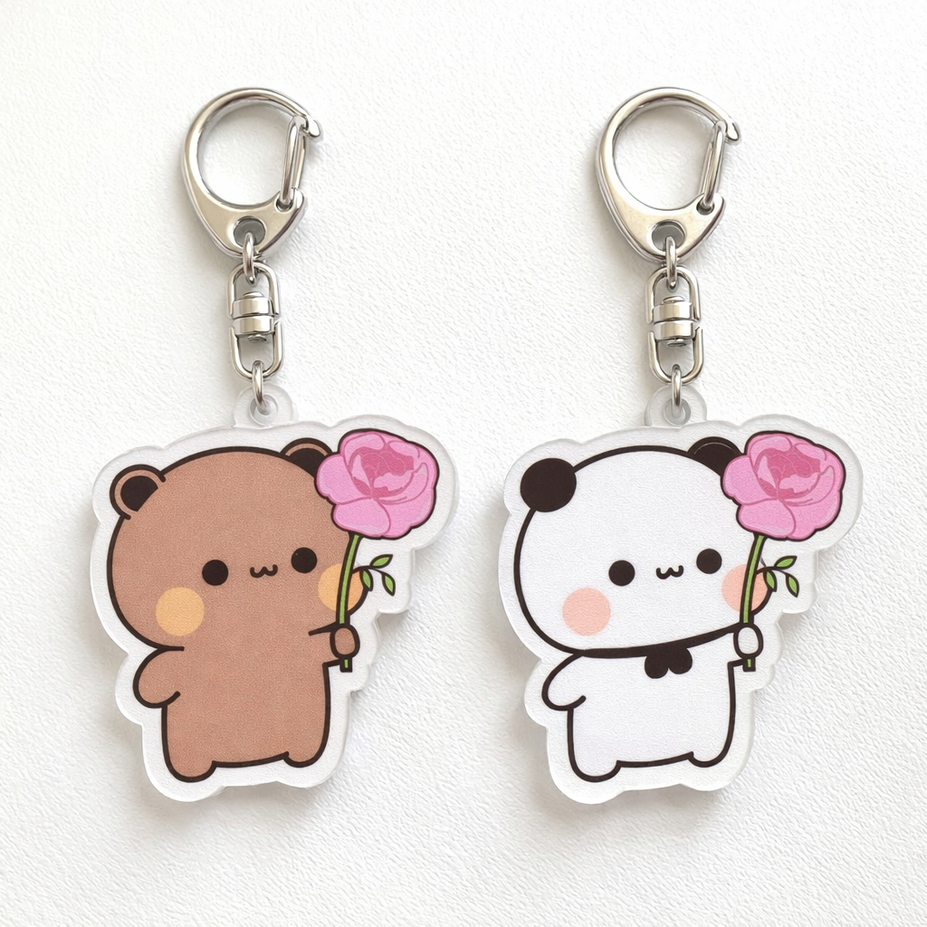 Móc khoá Cặp đôi Bông Hồng Của Bubu Dudu