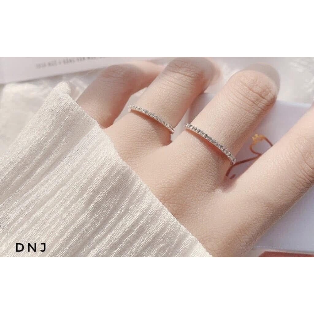 Nhẫn bạc 1 hàng đá