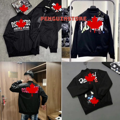 🔥HOT🔥Áo Khoác Bomber D.S.Q.2 2 Lớp Khóa Zip Bạc-Full Mẫu Áo Gió D.S.Q Cao Cấp Đủ Size