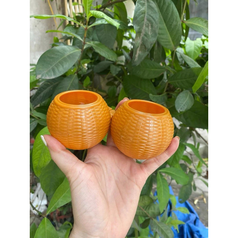 set 5 cái Giỏ thóc chim CU GÁY nhựa giả tre