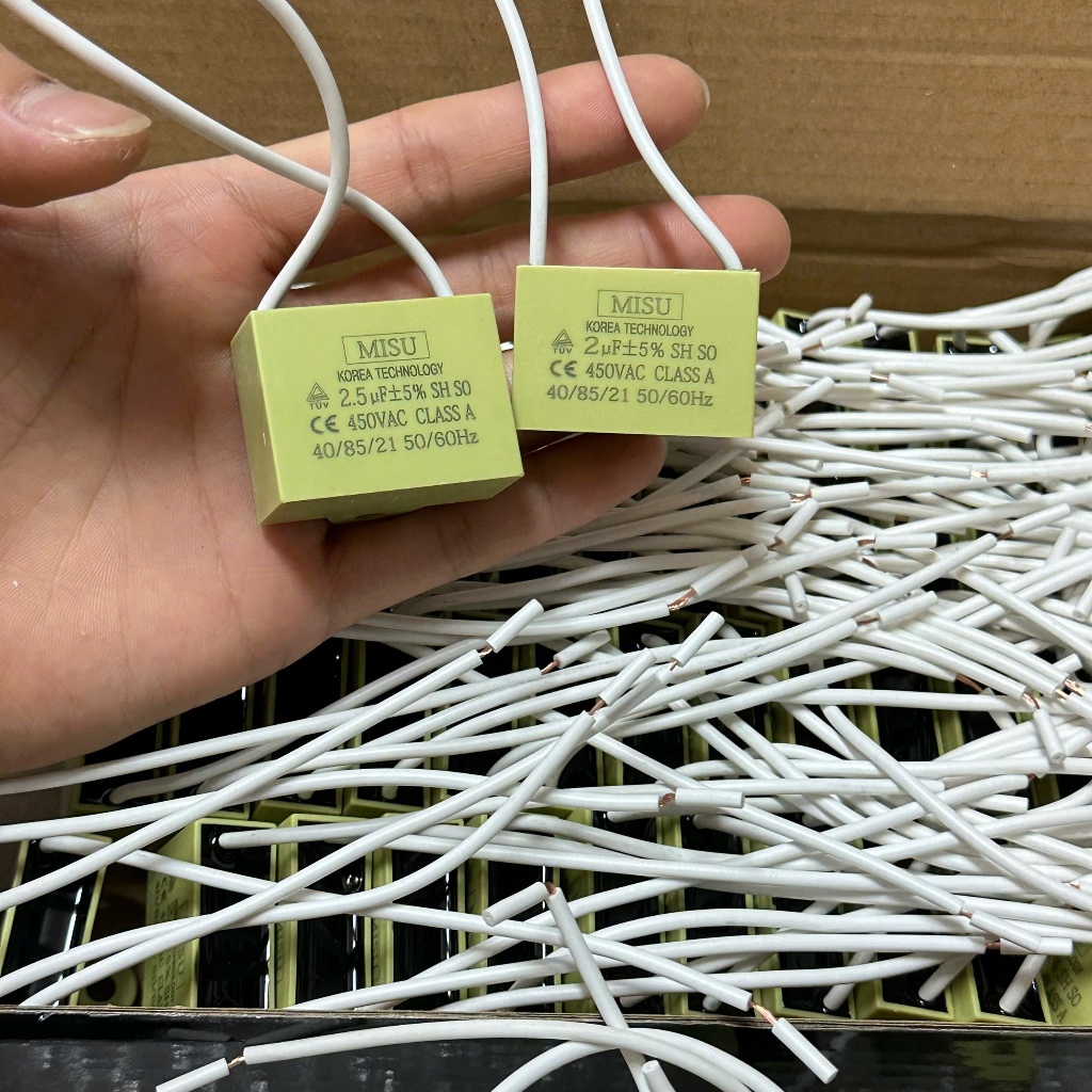 Hàng đẹp tụ MISU VUÔNG dây 2uf - 2,5uf 450V