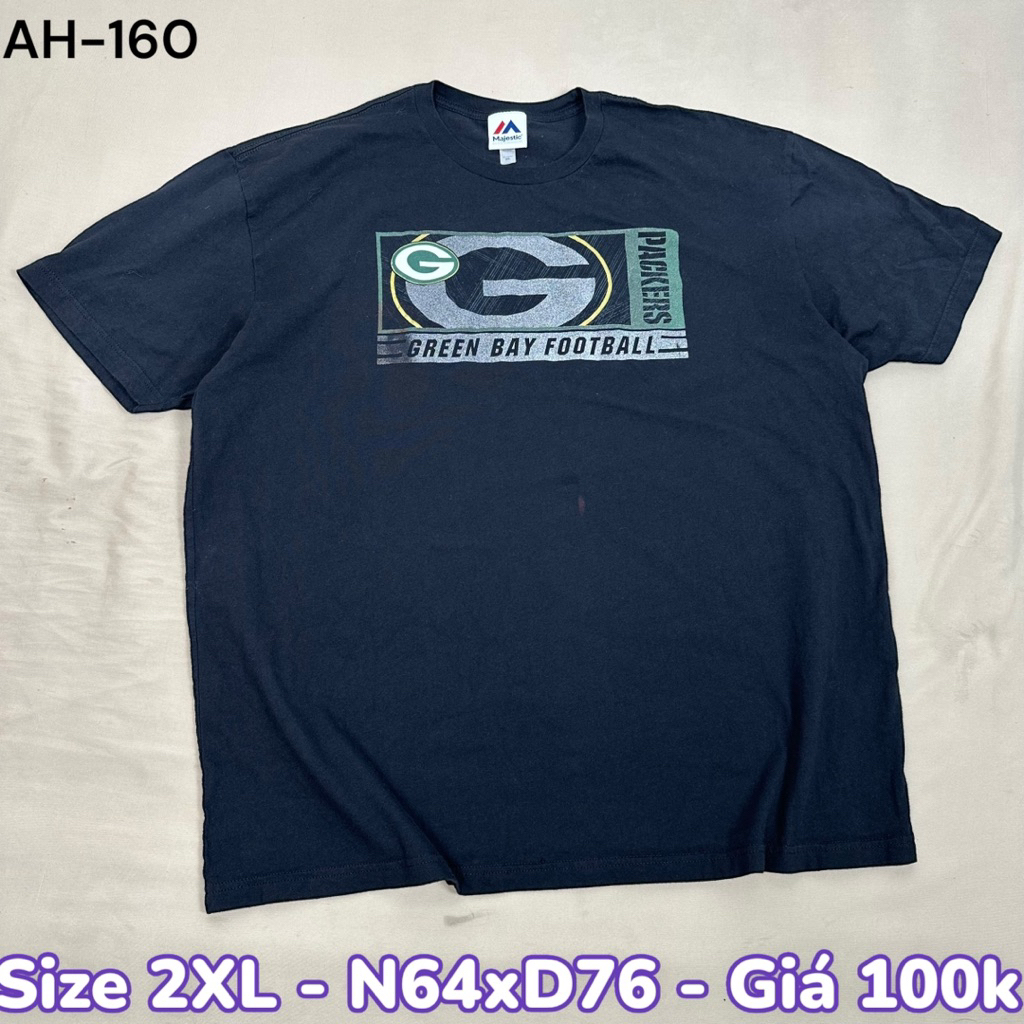 Áo Thun Green Bay Packers NFL Majestic Size 2XL Graphic Football Unisex