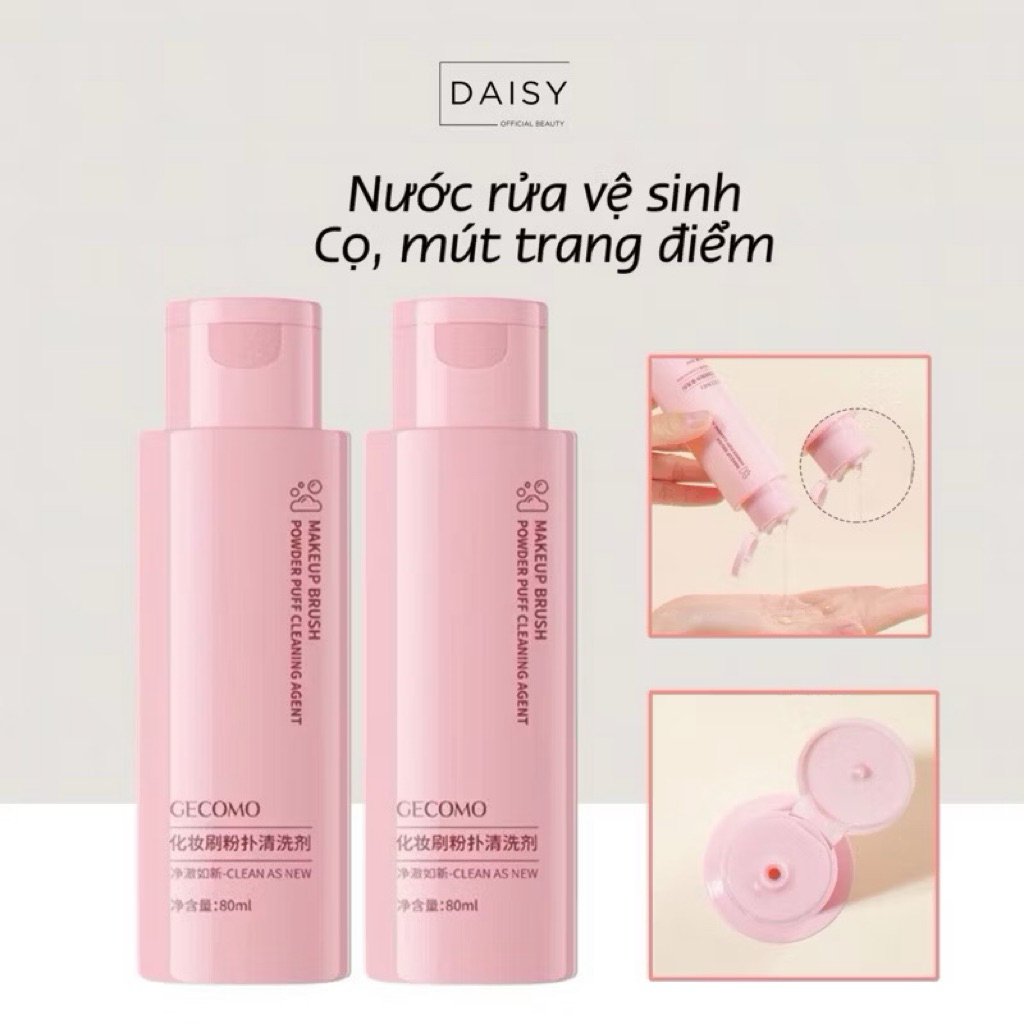 (80ml) Nước vệ sinh nước rửa cọ mút bông phấn trang điểm giúp làm sạch cọ mút