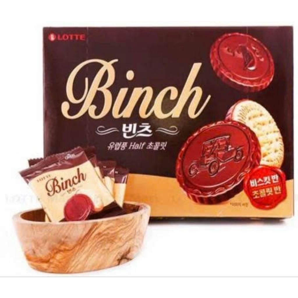 Bánh Quy Phủ Socola Binch Lotte , Nhập Khẩu Hàn Quốc.
