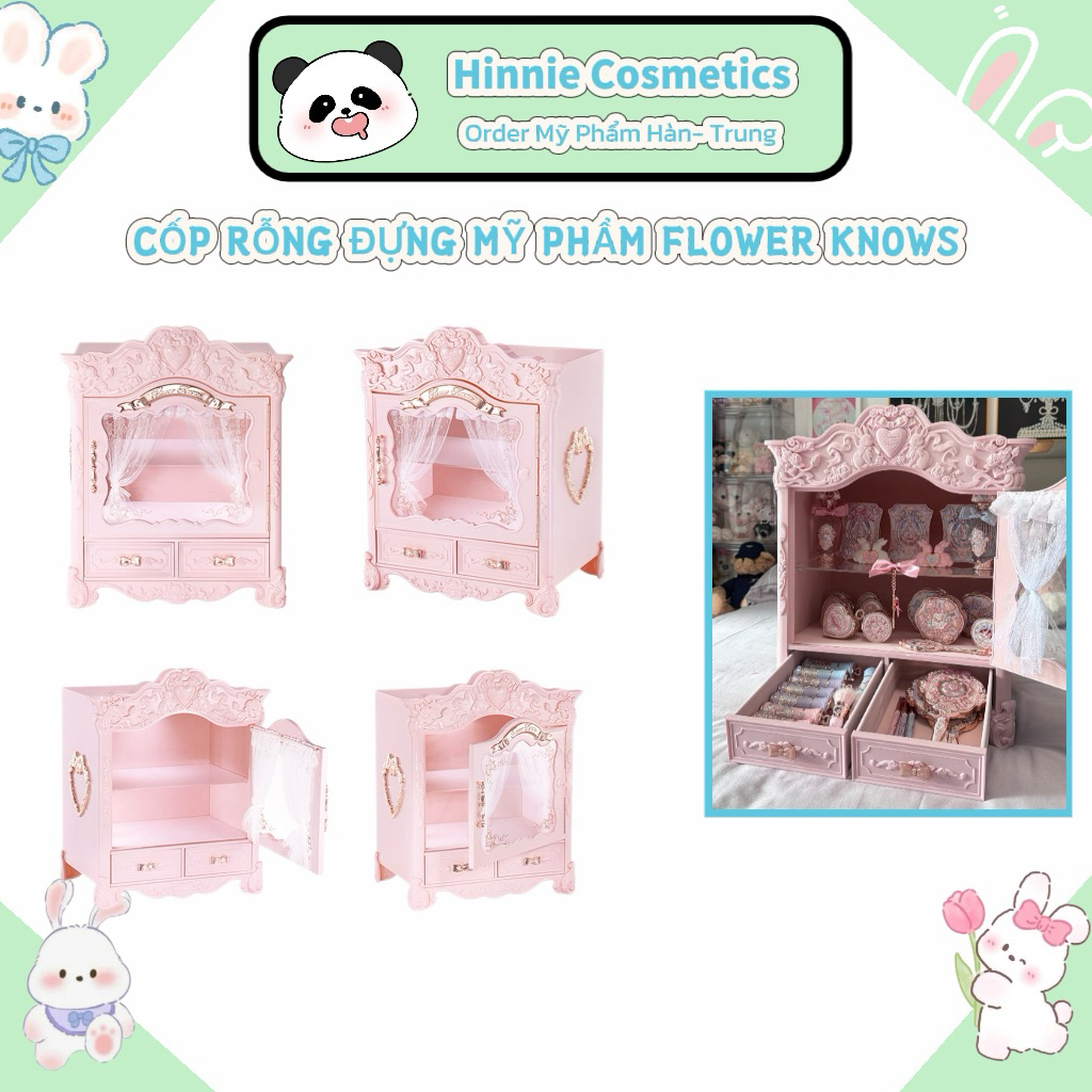 Cốp Đựng Mỹ Phẩm Flower Knows Khu Vườn Thỏ Bunny Garden