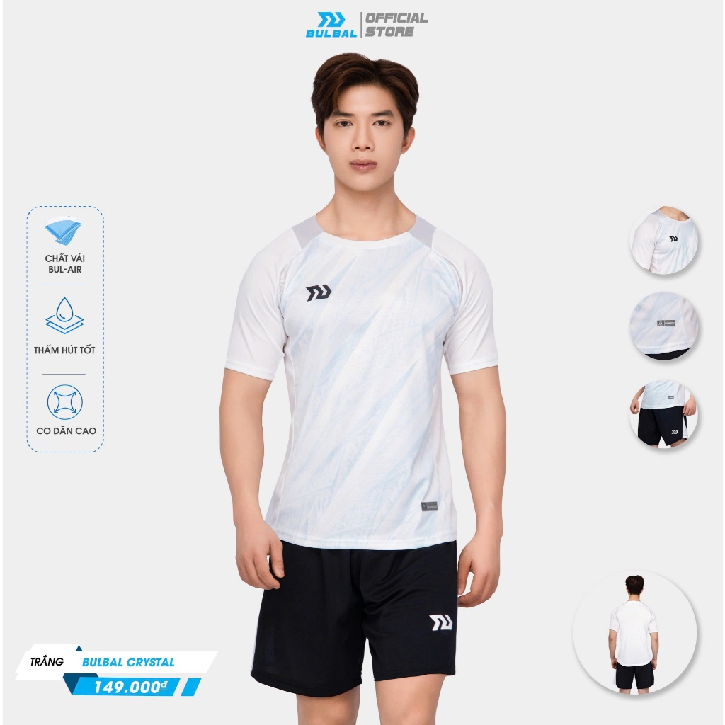 Quần Áo Bóng Đá Nam BULBALL CRYSTAL - Vải Thun Mè Cao Cấp Thoát Khí Tốt, Chống Tia UV