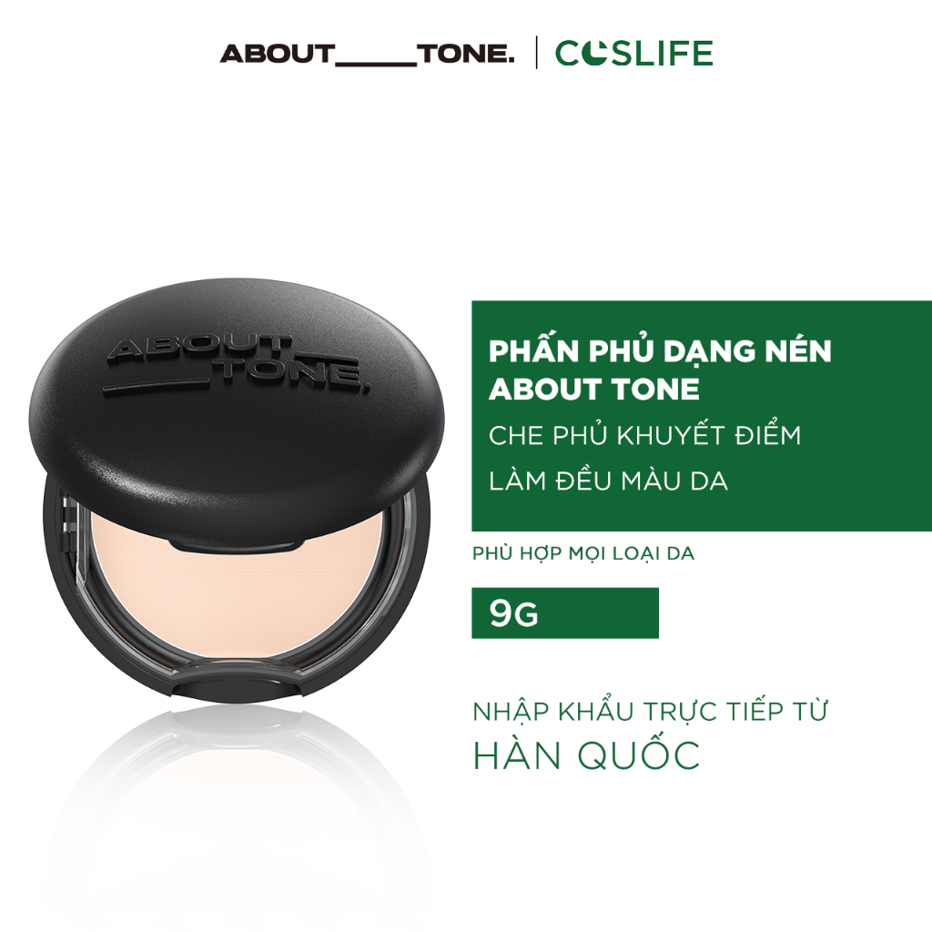 [DEAL SALE] Phấn Phủ Nén ABOUT TONE Kiềm Dầu Giữ Nền Khô Thoáng Mịn Da Tự Nhiên 9g