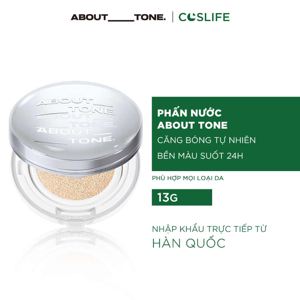 [DEAL SALE] Cushion About_Tone 3 Trong 1 Kiềm Dầu, Che Khuyết Điểm, Chống Nắng SPF30/PA++ 13g