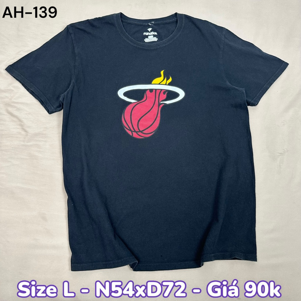 Áo Thun Miami Heat NBA Fanatics Logo Tee Size L Basketball Unisex