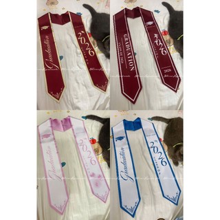 Sash Tốt Nghiệp Cổ V, Vải Lụa Hàn 2 Lớp ( 12 x 180cm)