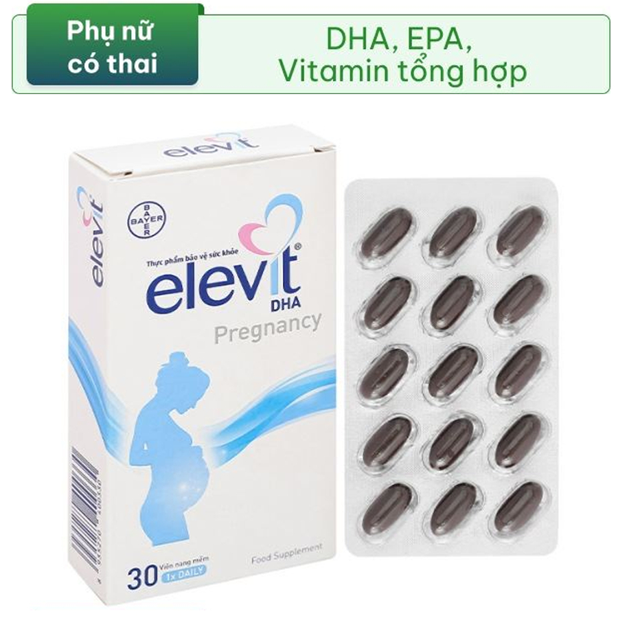 Elevit Mẹ Bầu trước trong sau sinh bổ sung Vitamin tổng hợp, DHA, EPA khoáng chất, giảm Sảy Thai, hỗ