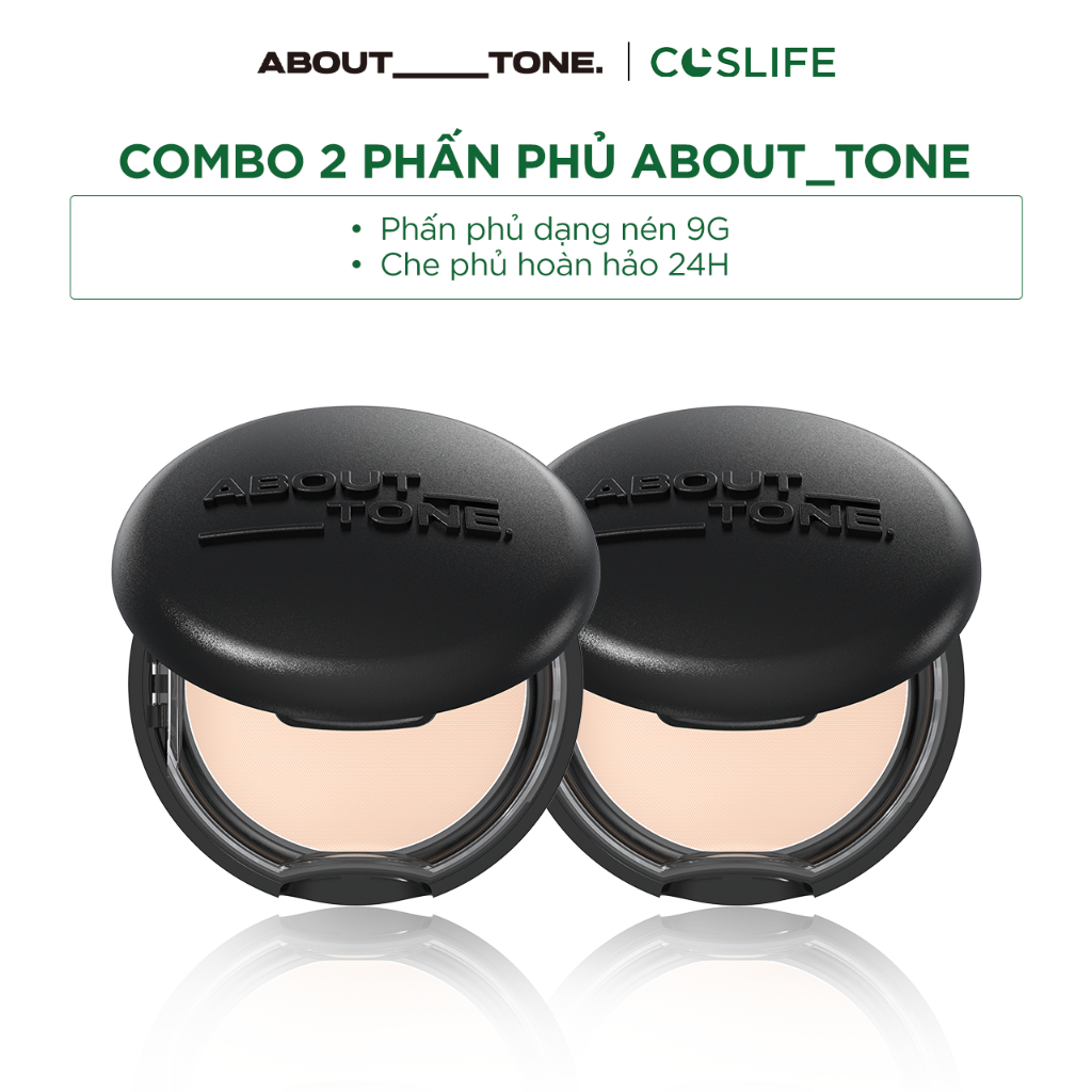 [DEAL SALE] COMBO Phấn Phủ ABOUT TONE Kiềm Dầu Lâu Trôi Bám Nền Tự Nhiên 18g
