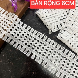 Ren cotton, phụ kiện may vá,màu đen và trắng  ,size 6cm (dây 6 mét)