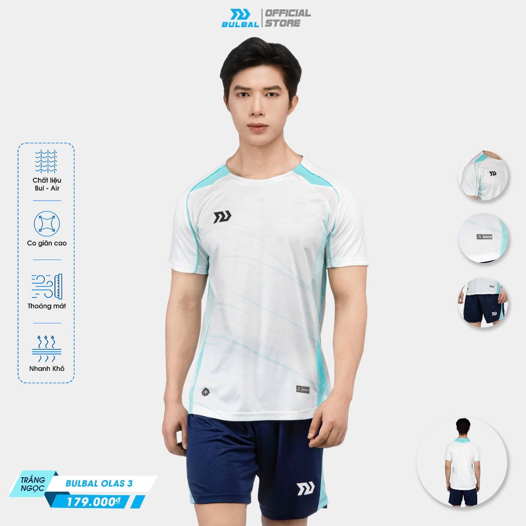 Quần Áo Bóng Đá Nam BULBALL OLAS 3 - Vải Thun Mè Cao Cấp Thoát Khí Tốt, Chống Tia UV