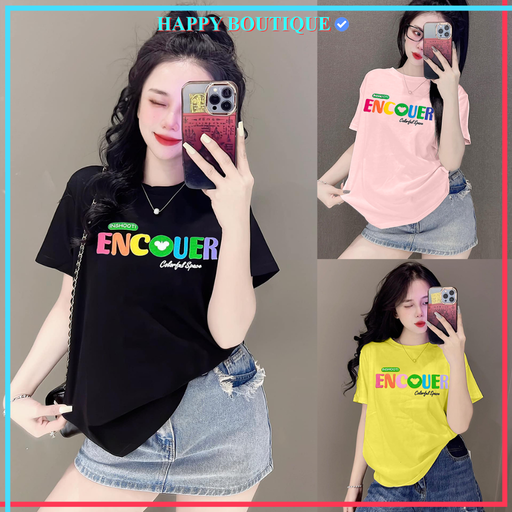 [40~70kg] Áo Thun Thái Nữ Cotton 100% Mềm Mịn Mát [Mã A08], Phong Cách, Cá Tính, Độc Đáo Chữ Nổi [ENCOUER] | BigBuy360 - bigbuy360.vn