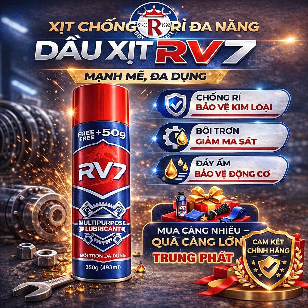 Chai Xịt Chống Rỉ Sét Và Bôi Trơn RV7- Hàng chính hãng