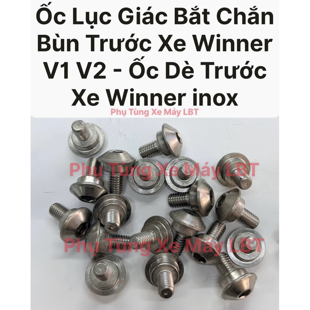 (5 Con) Ốc Lục Giác Bắt Chắn Bùn Trước Xe Winner V1 V2 - Ốc Dè Trước Xe Winner inox
