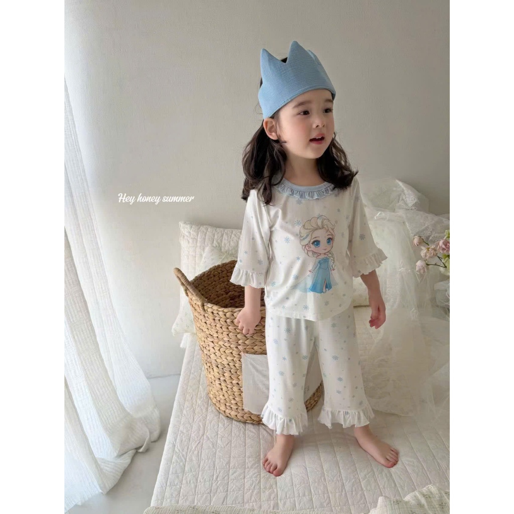 Bộ quần áo lửng HEY HONEY cho bé, bộ ngủ mặc nhà chuẩn HEY HONEY Quảng Châu chất Tencel kháng khuẩn 