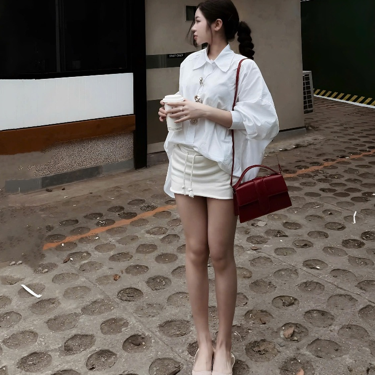 Áo Sơ Mi Form Dáng Rộng Phối Khuy Bạc Xoắn Chất Liệu Thô | BigBuy360 - bigbuy360.vn