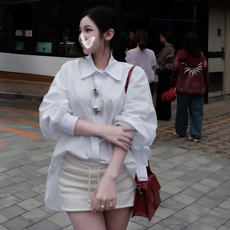 Áo Sơ Mi Form Dáng Rộng Phối Khuy Bạc Xoắn Chất Liệu Thô | BigBuy360 - bigbuy360.vn