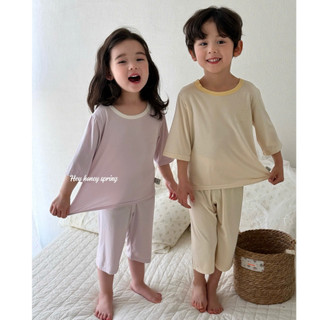 Bộ quần áo lửng HEY HONEY cho bé, bộ ngủ mặc nhà chuẩn HEY HONEY Quảng Châu chất MODAL kháng khuẩn sz 2-7 tuổi (210093)