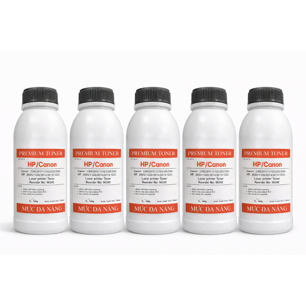 Bộ 5 chai mực in đa năng dùng cho Canon 2900/3300/6030/HP 1102 [MS.01]