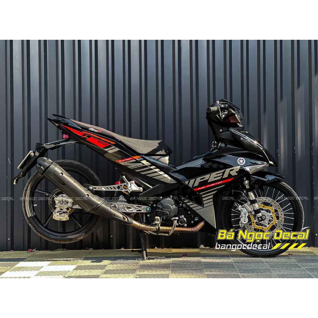 Tem snip 150 đỏ đen tem dán xe ex150-y15zr màu đen bóng tem rời 3 lớp