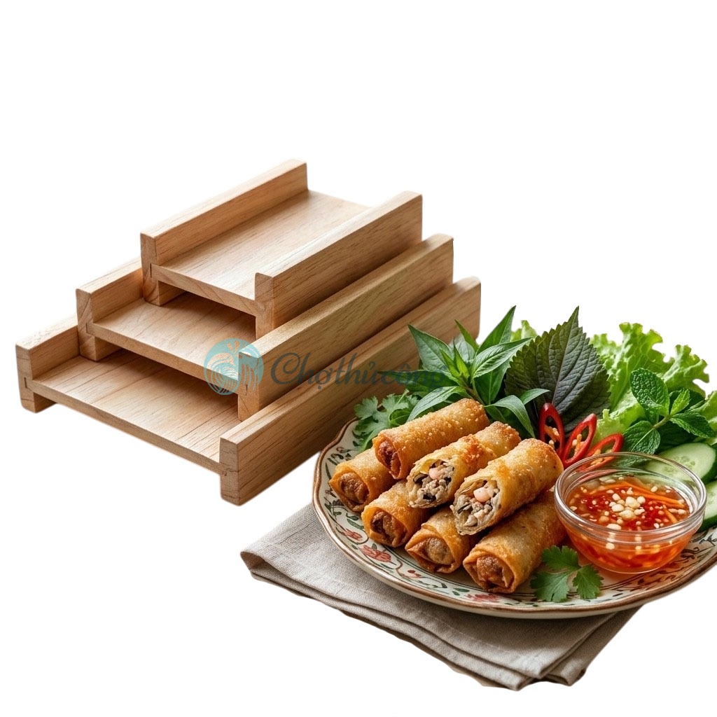 Khuôn gói nem rán bằng gỗ tự nhiên, khuôn cuốn nem rán chả giò, khuôn làm chả giò