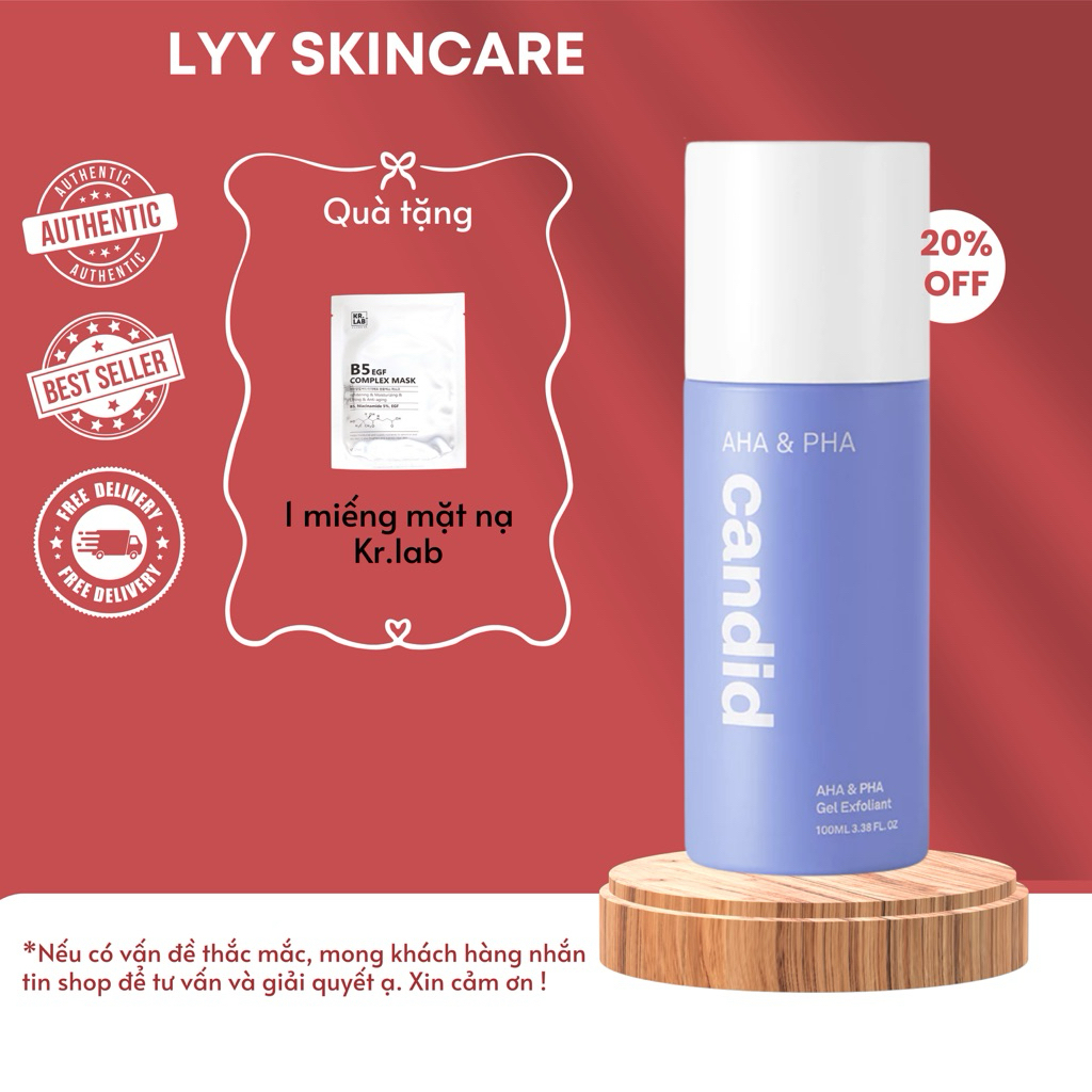 (Nhập Khẩu) Gel Tẩy Tế Bào Chết Candid AHA & PHA Hợp Da Khô