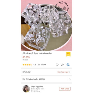 Đế mica 4 lỗ đựng mực phun xăm