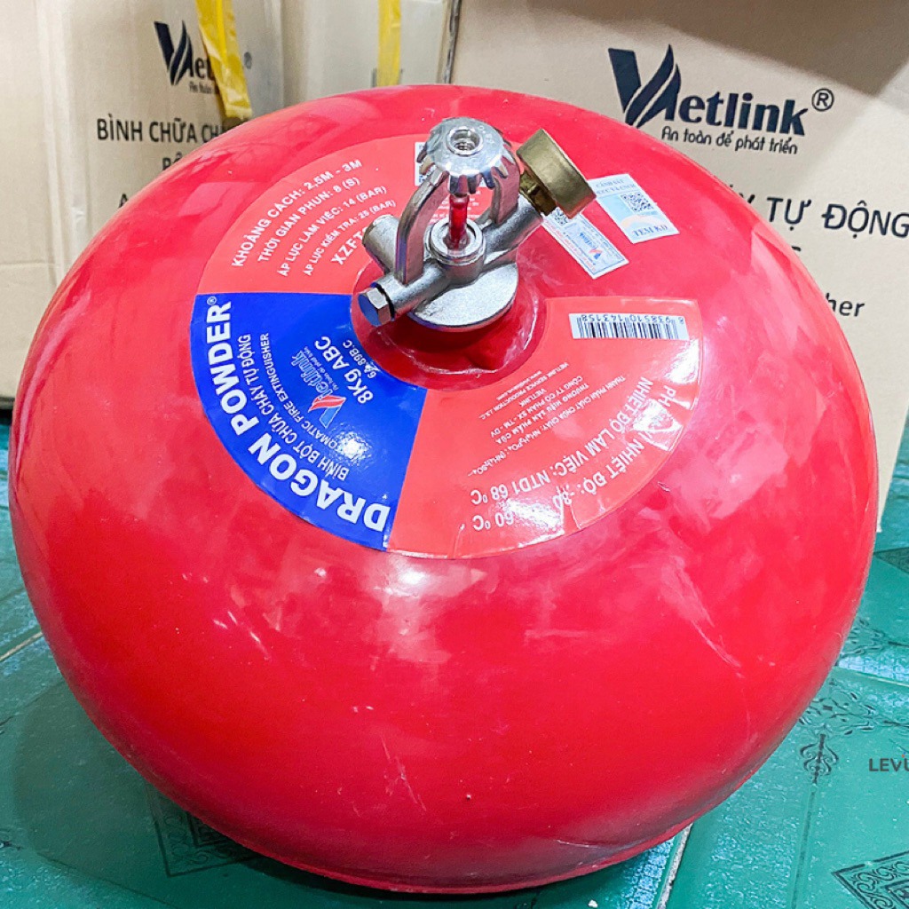 Bình chữa cháy bột ABC 8kg tự động Dragon
