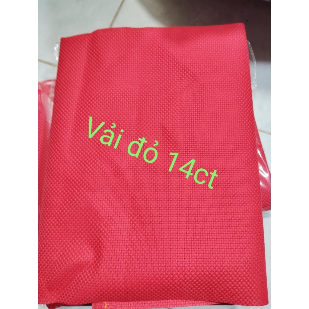 Vải thêu tranh chữ thập (đỏ Canvas 14ct)