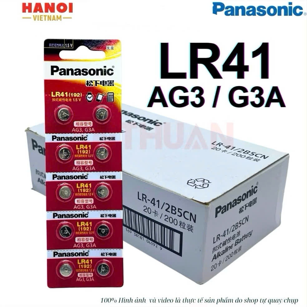 Pin LR41 Panasonic 1.5V Alkaline 192 AG3 V3GS G3A Chính Hãng thay nhiệt kế, đèn led, đồng hồ...