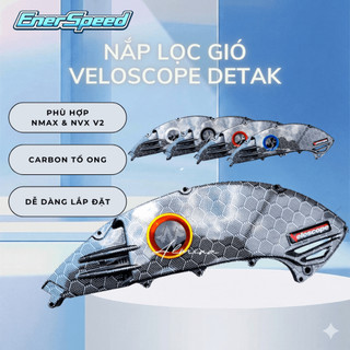 Nắp lọc gió Veloscope Detak Carbon tổ ong Slim cho NMAX & NVX V2 chính hãng EnerSpeed