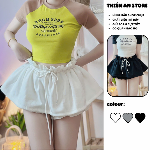 Chân váy nữ nỉ ngắn tôn dáng xòe - Thiên An Store