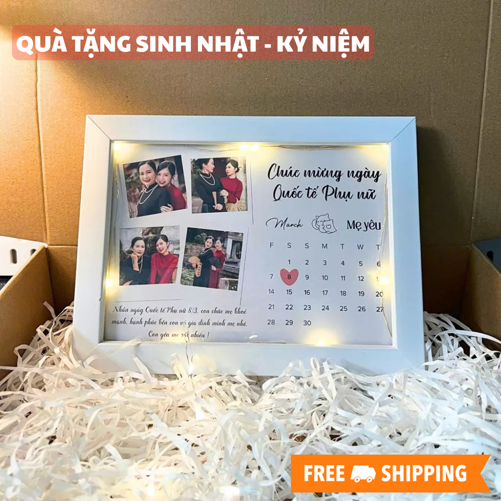 Khung Ảnh Quà Tặng In Hình Theo Yêu Cầu, Tặng Mẹ Cô Giáo Bạn Gái Ngày 8/3 20/10, Tặng sinh nhật