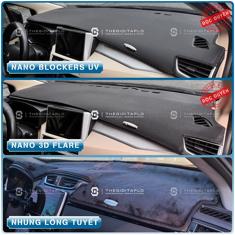 [MGHS,MGZS,MG5,MG7,MG RX5,MG G50] Thảm taplo oto các dòng xe MG da Nano Blockers UV, Nhung lông tuyế