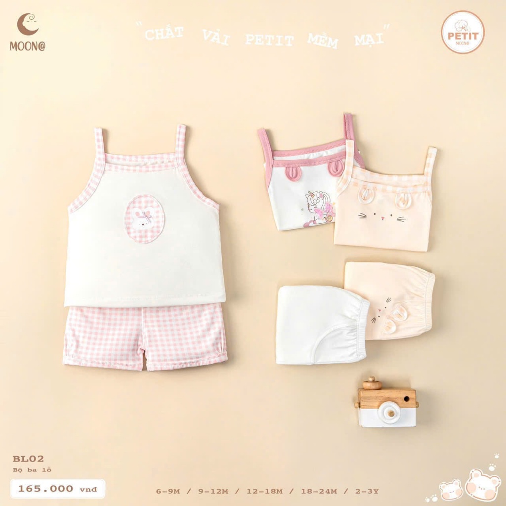 BỘ BA LỖ CHO BÉ GÁI MOON BL02