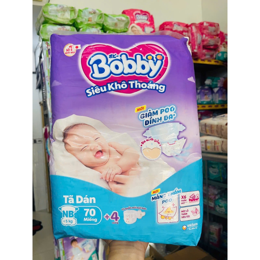 TÃ DÁN SƠ SINH BOBBY LÕI NÉN NB70 MIẾNG CHO BÉ DƯỚI 5KG