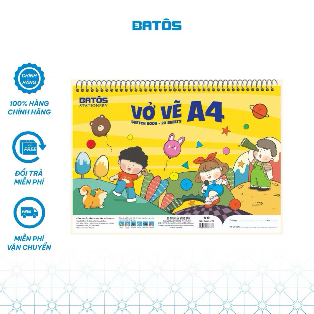 combo 5 cuốn vở vẽ100gsm 40 Trang 20 tờ lấy lò xo A43 giấy vàng chất lượng cao không