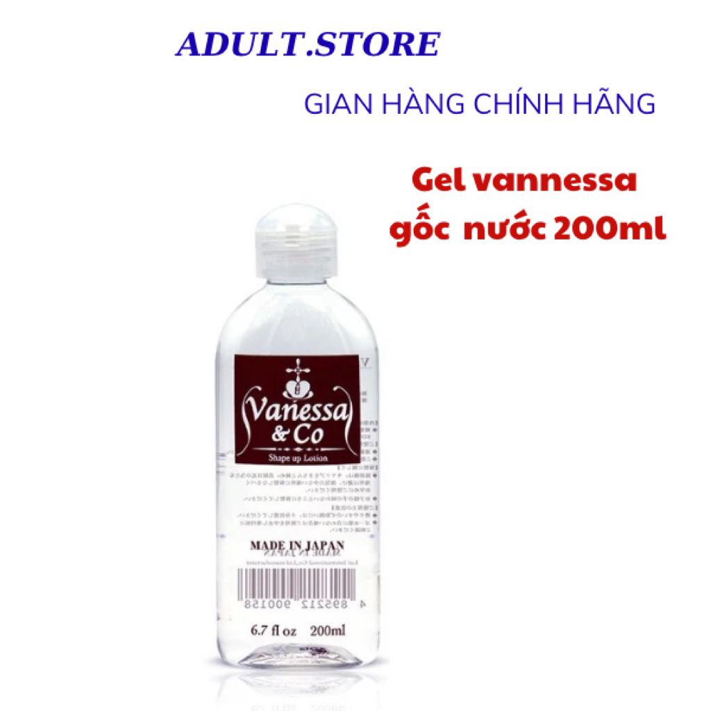 Gel Bôi Trơn Vanessa Co Nhật Bản gỗc nước an toàn không mùi trắng trong gel Massage body an toàn lọ 200ml